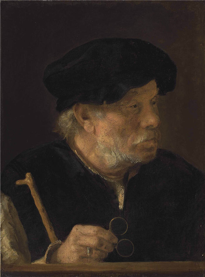 伦勃朗·范·瑞恩 (Rembrandt van Rijn，荷兰 ) 作品 - 戴帽子的老人 045