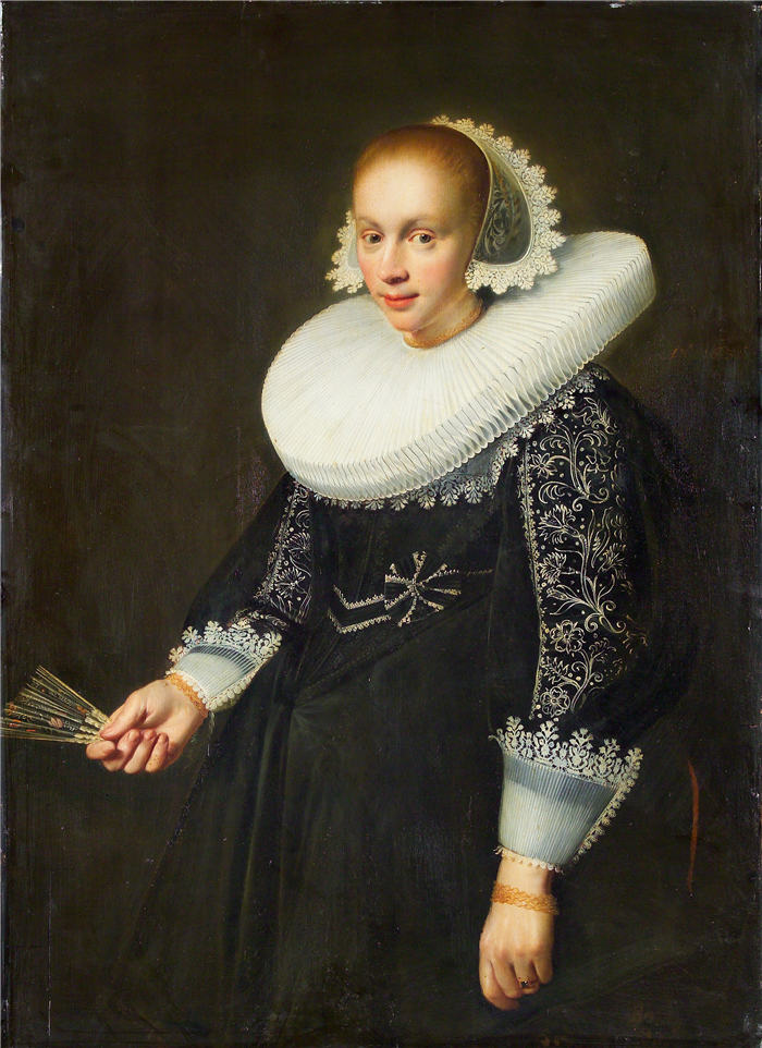 伦勃朗·范·瑞恩 (Rembrandt van Rijn，荷兰 ) 作品-拉夫领的年轻女子 144