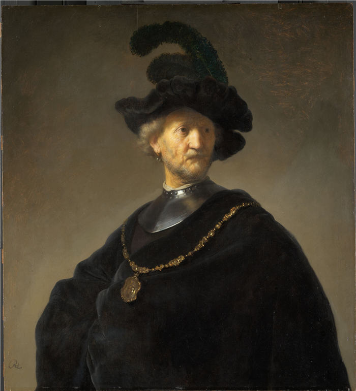 伦勃朗·范·瑞恩 (Rembrandt van Rijn，荷兰 ) 作品- 戴金链子的老人 (1631) 128