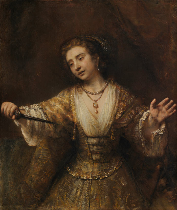 伦勃朗·范·瑞恩 (Rembrandt van Rijn，荷兰 ) 作品-路克瑞莎 Lucretia 090