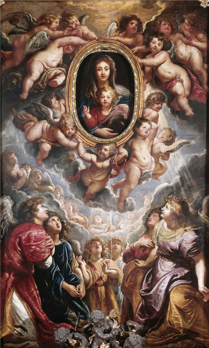 彼得·保罗·鲁本斯（ Peter Paul Rubens）高清作品-《Virgin and Child Adored By Angels》（007）