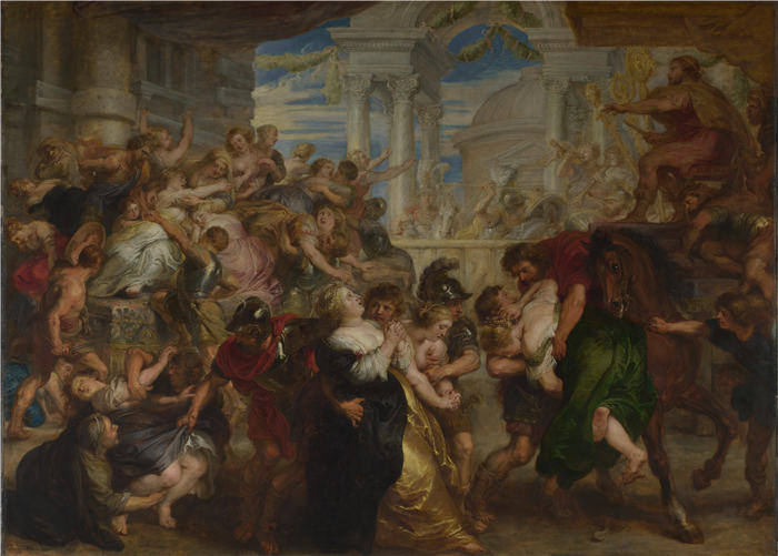 彼得·保罗·鲁本斯（ Peter Paul Rubens）高清作品-《罗马人抢夺萨宾妇女 the rape of the sabine women》（071）