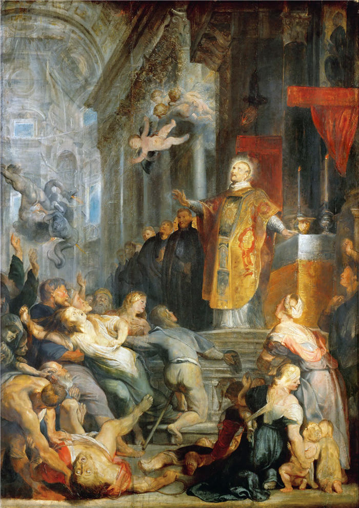 ·保罗·鲁本斯（ Peter Paul Rubens）高清作品-《正在传教的主教》（082）彼得