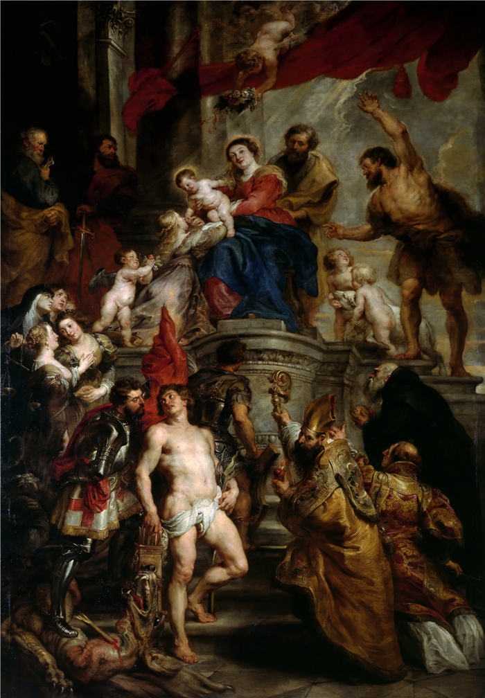 彼得·保罗·鲁本斯（ Peter Paul Rubens）高清作品-《群雄瞻仰圣母与圣婴》（125）