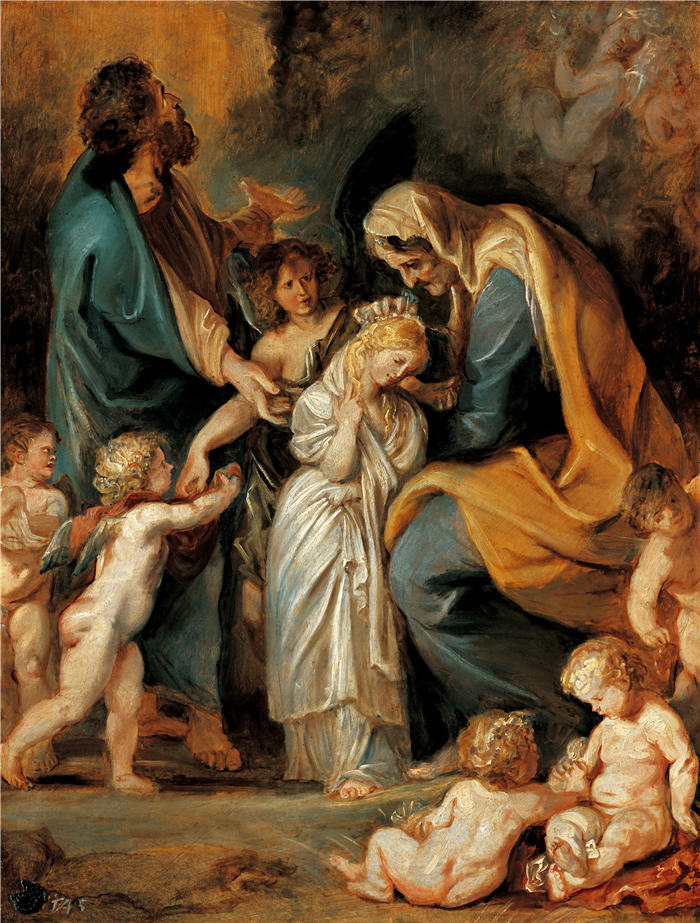 彼得·保罗·鲁本斯（ Peter Paul Rubens）高清作品-《圣方济各在钉在十字架上的基督前》（124）