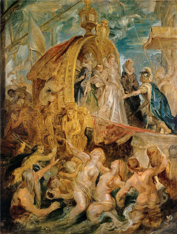 彼得·保罗·鲁本斯（ Peter Paul Rubens）高清作品-《皇后油画,玛丽·德·美第奇抵达马赛》（263）