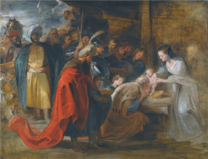 彼得·保罗·鲁本斯（ Peter Paul Rubens）高清作品-《三王朝拜 博士来朝》（223）
