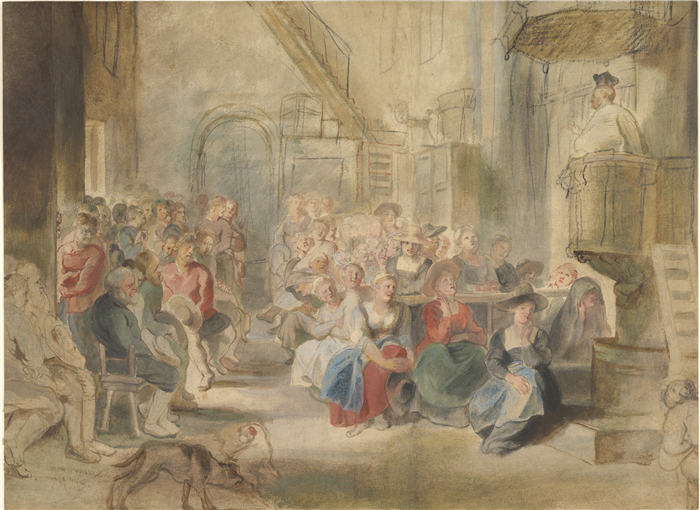 彼得·保罗·鲁本斯（ Peter Paul Rubens）高清作品-《人群素描》（275）