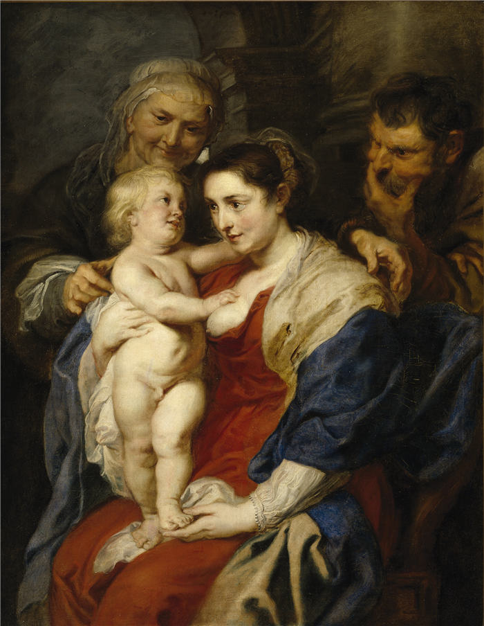 彼得·保罗·鲁本斯（ Peter Paul Rubens）高清作品-《圣家庭与圣安娜》（376）