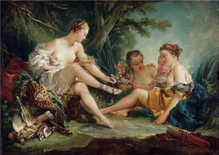 弗朗索瓦·布歇（François Boucher）- 《狩猎后的戴安娜 Diana after the Hunt》(24)