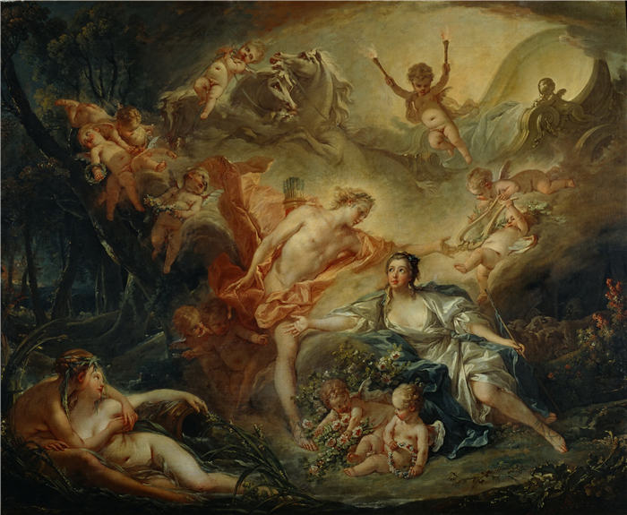 弗朗索瓦·布歇（François Boucher）-《阿波罗向牧羊女伊赛揭示他的神性 Apollo Revealing his Divinity before the Shepherdess Isse
