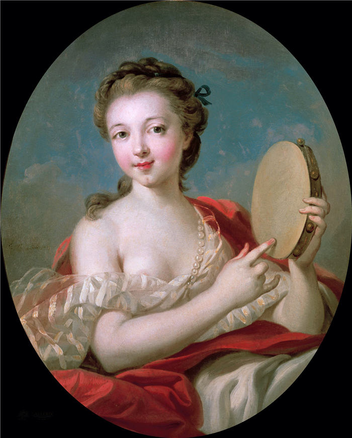 弗朗索瓦·布歇（François Boucher）- 《 玩手鼓的女孩》(94)