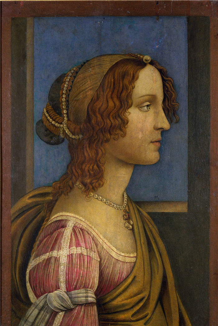 桑德罗·波提切利（Sandro Botticelli，意大利画家）作品-《简介中的女士（约1490）》