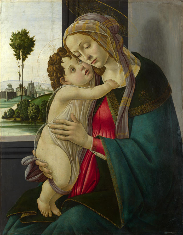 桑德罗·波提切利（Sandro Botticelli，意大利画家）作品-《麦当娜与婴儿（可能1475-1500）》