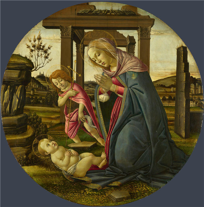 桑德罗·波提切利（Sandro Botticelli，意大利画家）作品-《婴儿崇拜（约1492-1498）》