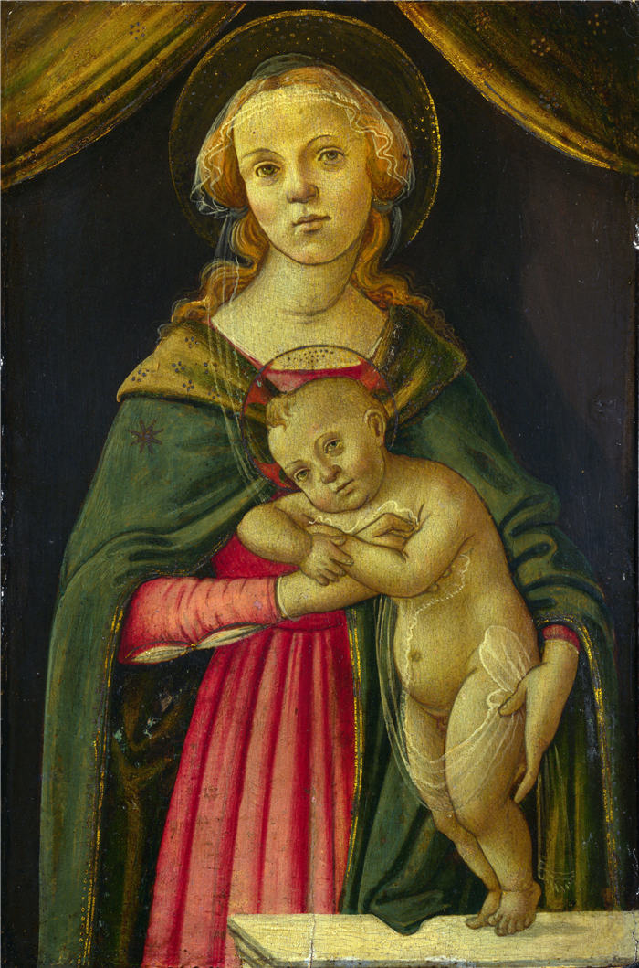 桑德罗·波提切利（Sandro Botticelli，意大利画家）作品-《麦当娜与婴儿（1485-1500）》