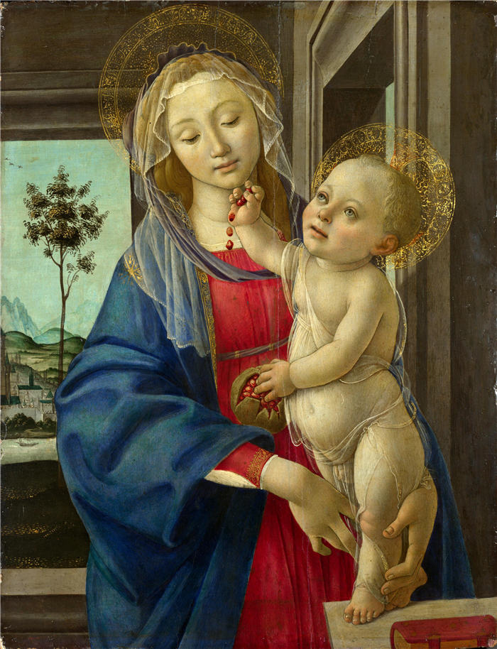 桑德罗·波提切利（Sandro Botticelli，意大利画家）作品-《麦当娜与婴儿（1480-1500）》