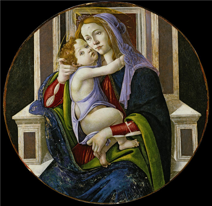 桑德罗·波提切利（Sandro Botticelli，意大利画家）作品-《麦当娜与婴儿（1500-1510）》