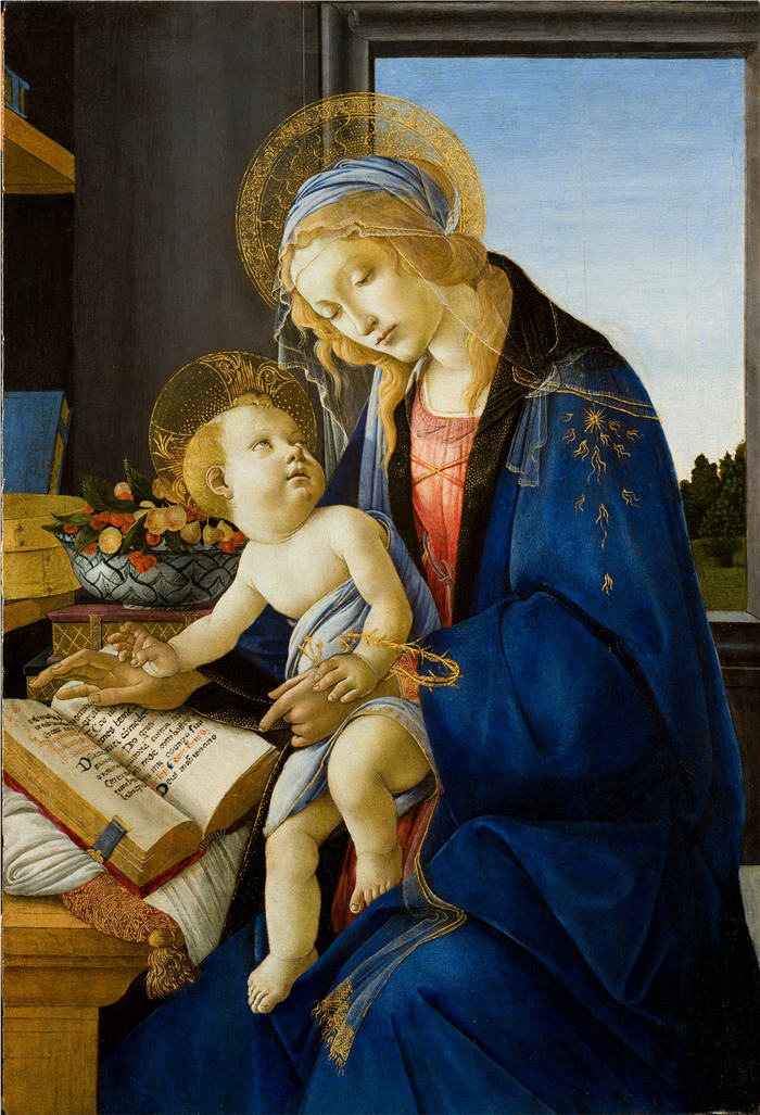 桑德罗·波提切利（Sandro Botticelli，意大利画家）作品-《书中的麦当娜》