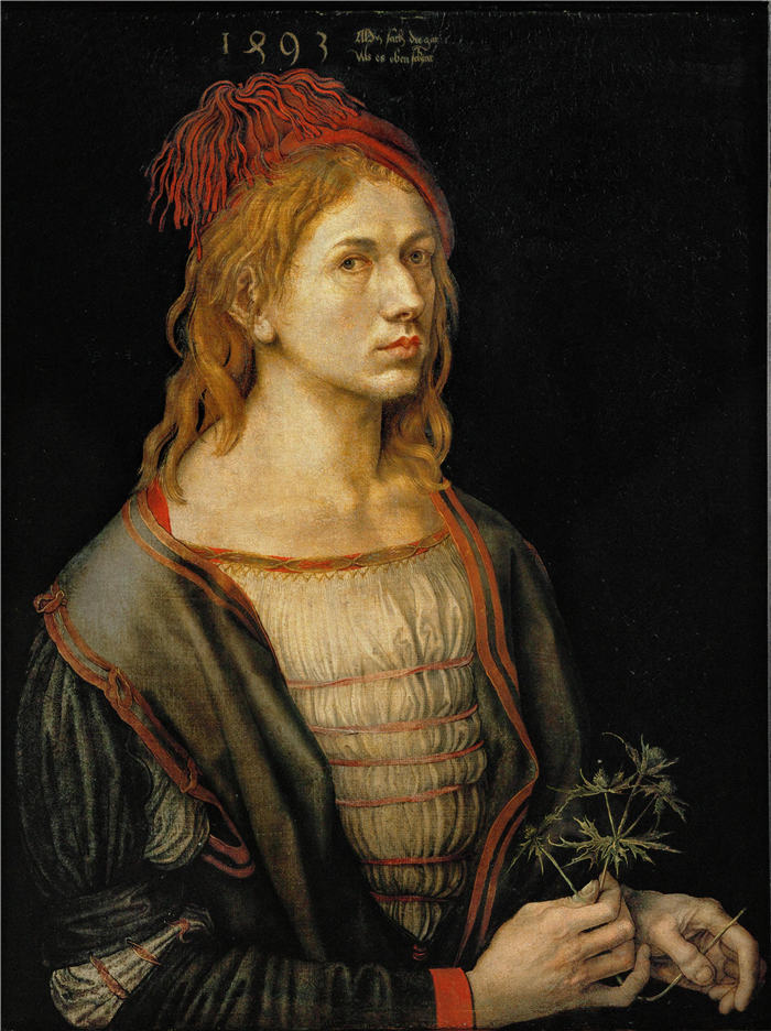 阿尔布雷希特·丢勒 (Albrecht Dürer)高清作品-《22岁自画像》 (24)
