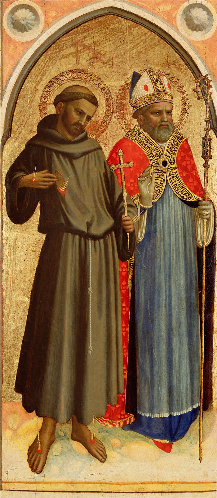 弗拉·安杰利科（Fra Angelico，意大利）- Fra Giovanni da Fiesole) (Italian Saint Francis and a Bishop Saint