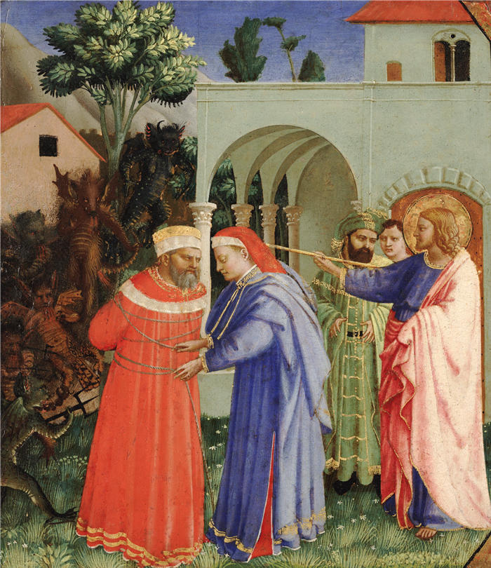 弗拉·安杰利科（Fra Angelico，意大利）-使徒圣詹姆斯大帝解放魔术师赫摩根斯
