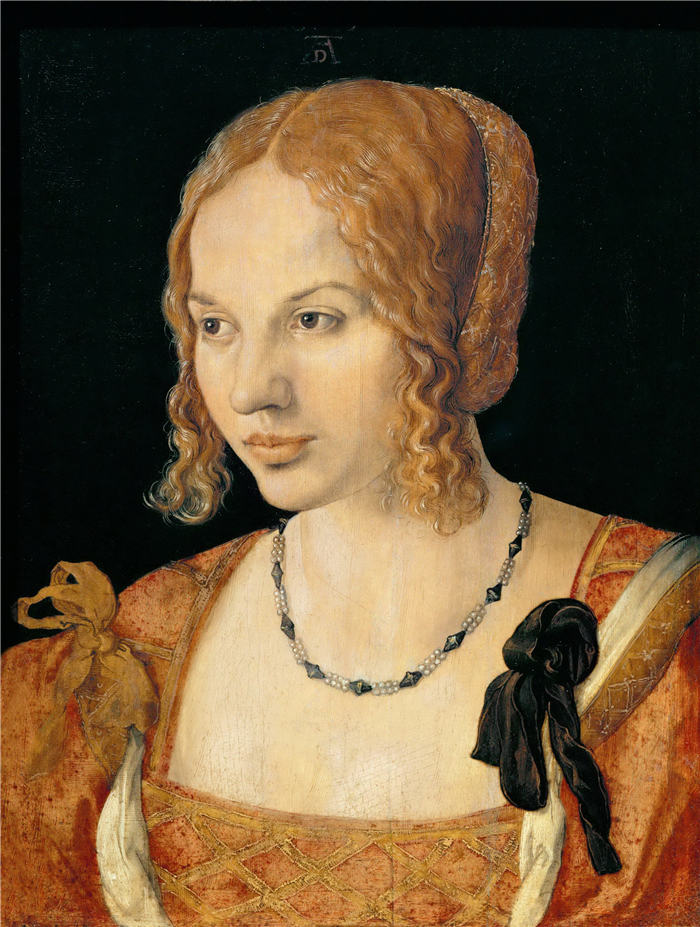 阿尔布雷希特·丢勒 (Albrecht Dürer)高清作品- 《年轻的威尼斯女子肖像》(8)