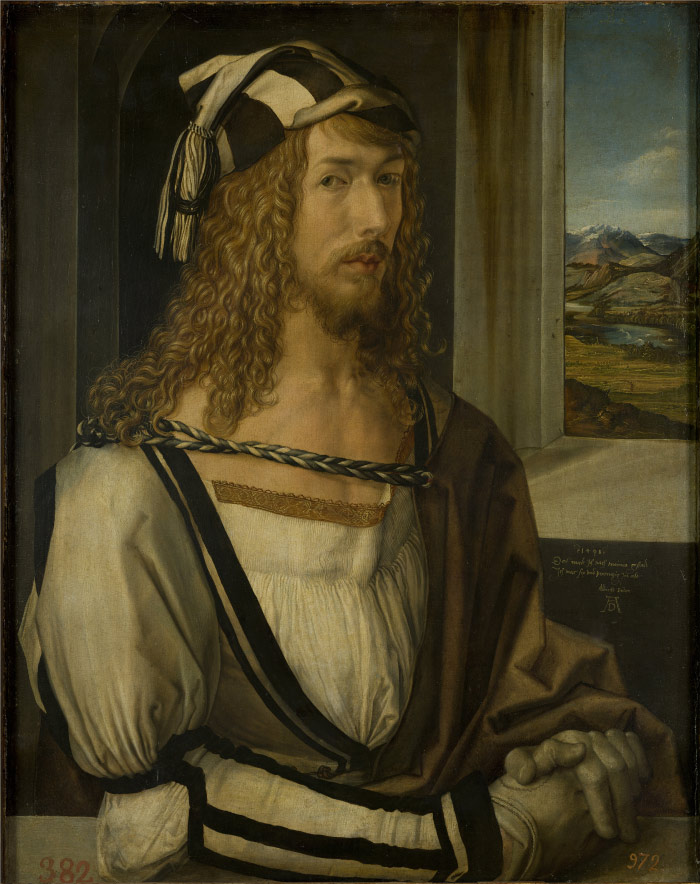 阿尔布雷希特·丢勒 (Albrecht Dürer)高清作品- 《阿尔布雷希特·丢勒 (Albrecht Dürer)高清作品-26岁自画像》(28)