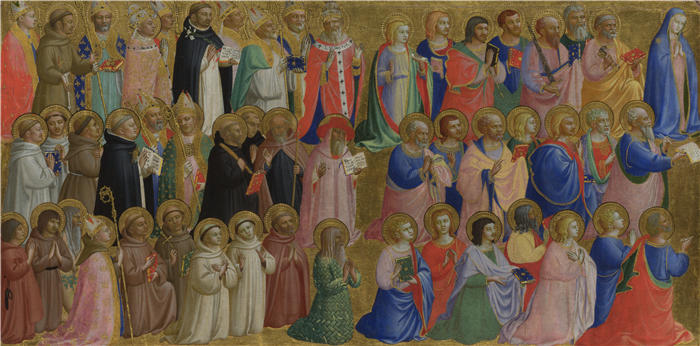 弗拉·安杰利科（Fra Angelico，意大利）-圣母玛利亚与使徒和其他圣徒