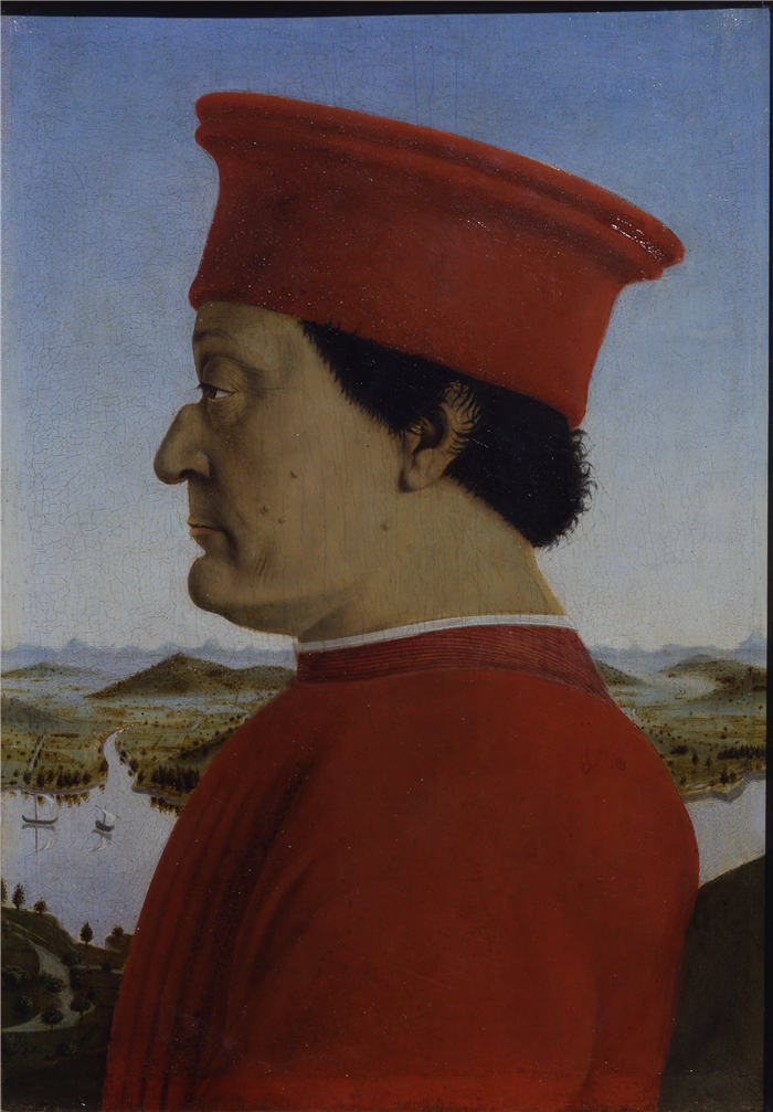 皮耶罗·德拉·弗朗西斯卡（Piero della Francesca，意大利）作品-巴蒂斯塔·斯福尔扎公爵肖像