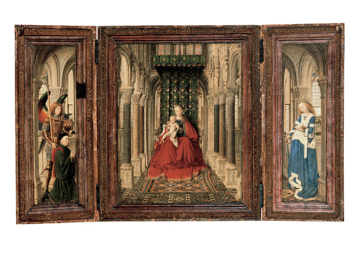  扬·凡·艾克（Jan van Eyck，荷兰）-《玛丽和孩子》、《圣迈克尔》和《凯瑟琳》的扬·凡·艾克三联画
