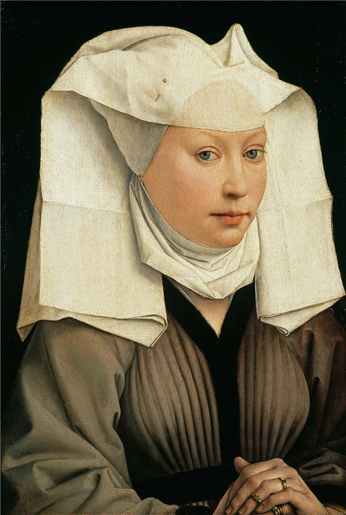 罗吉尔·范德韦登（Rogier van der Weyden，荷兰画家，1399 - 1464 年）作品-Weyden (25)《戴着别针帽子的年轻女子的肖像》