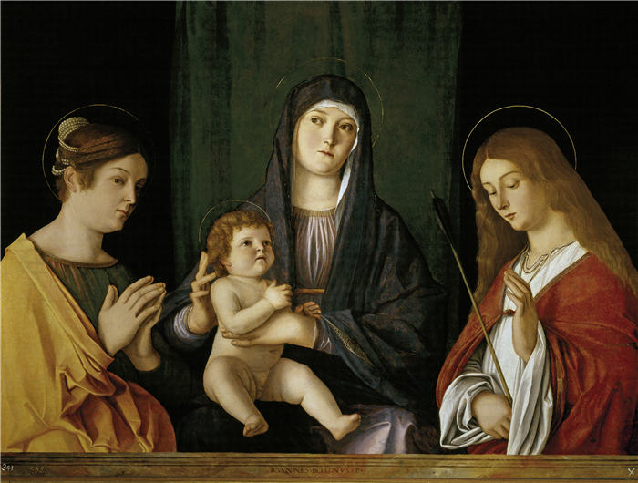 乔凡尼·贝里尼（Giovanni Bellini）-《两个圣徒之间的圣母和孩子》