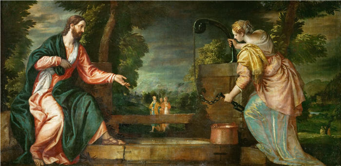 委罗内塞(Paolo Veronese,意大利画家)高清作品-《基督与井里的撒玛利亚女人》