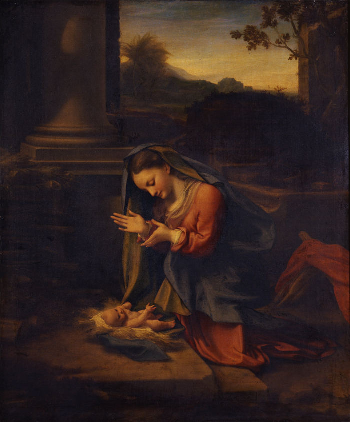 科雷焦（Correggio，意大利画家）高清作品 (3)《对孩子的崇拜》