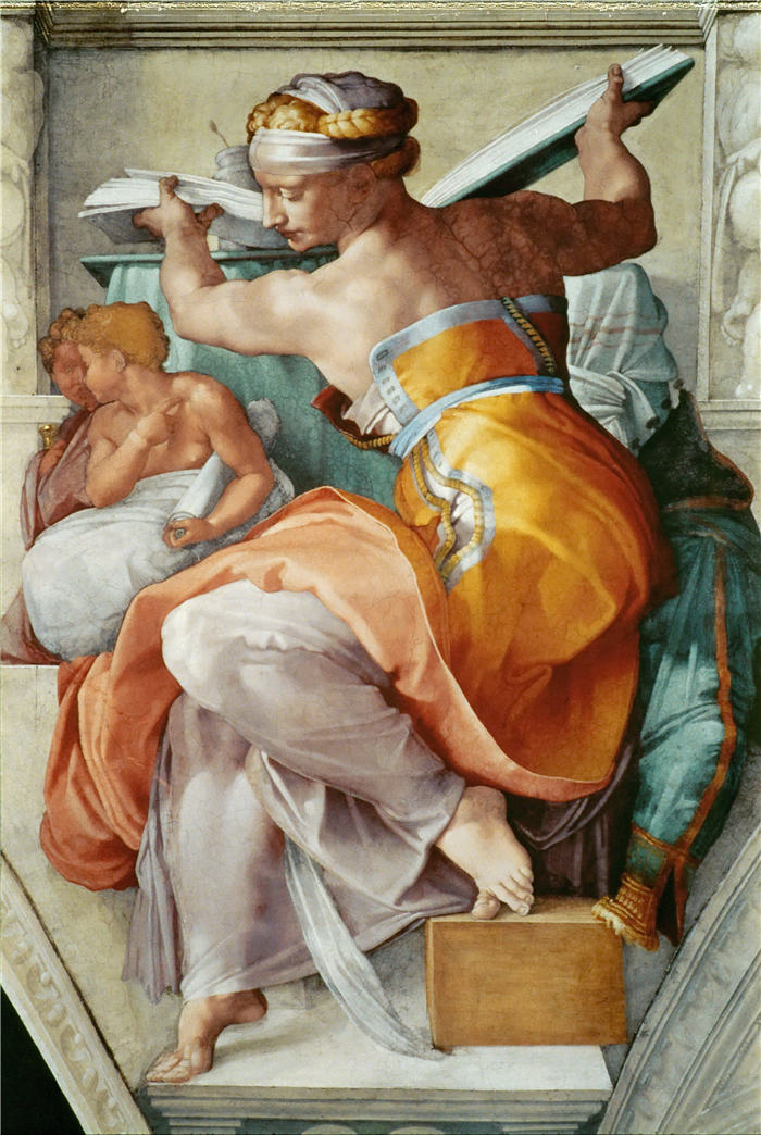 米开朗基罗（Michelangelo）作品- (55)《利比亚女先知 The Libyan Sibyl》