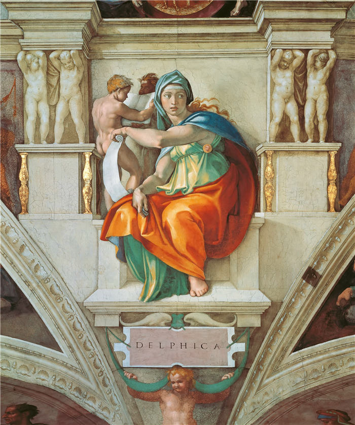 米开朗基罗（Michelangelo）作品- (50)《德耳菲女先知 The Delphic Sibyl》