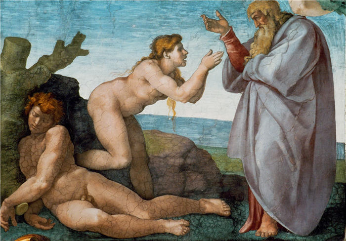 米开朗基罗（Michelangelo）作品- (46)《创造夏娃》