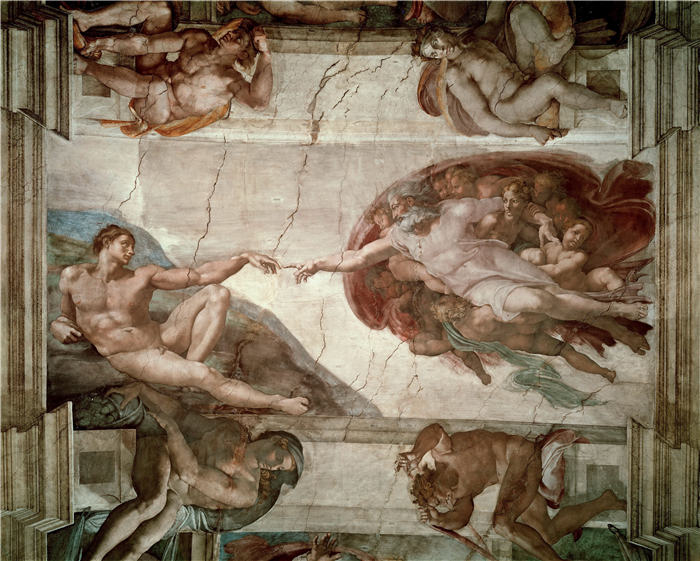 米开朗基罗（Michelangelo）作品- (63)《创造亚当》