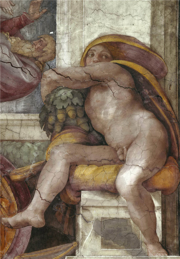米开朗基罗（Michelangelo）作品- (77)《Ignudo》