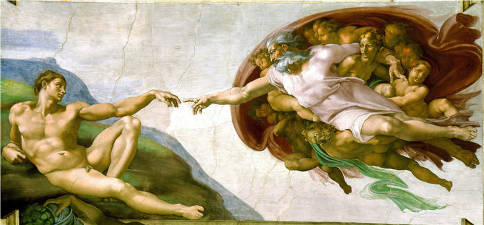 米开朗基罗（Michelangelo）作品- (60)《亚当的创造》