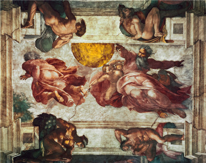 米开朗基罗（Michelangelo）作品- (64)《创造天体与草木》
