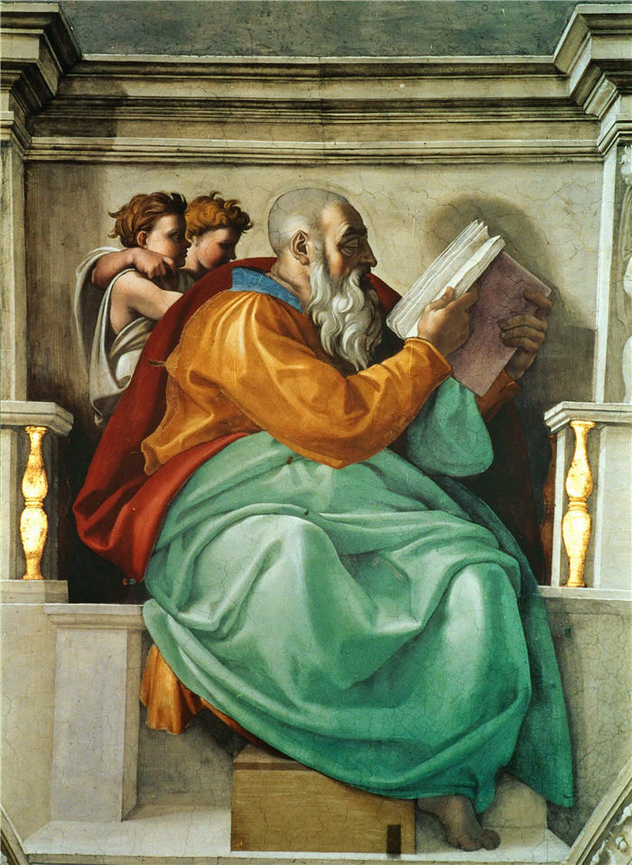 米开朗基罗（Michelangelo）作品- (57)《先知撒迦利亚 The prophet Zacharias》