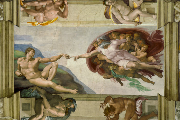 米开朗基罗（Michelangelo）作品- (14)《创造亚当》