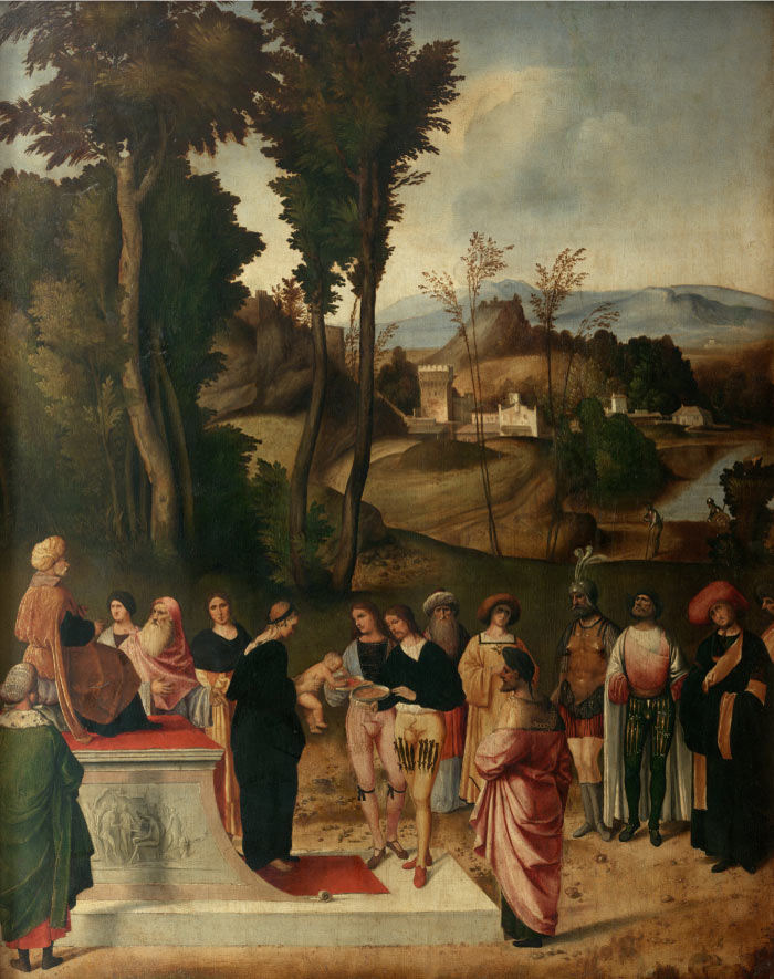 乔尔乔内(Giorgione)高清作品-摩西面临火刑审判