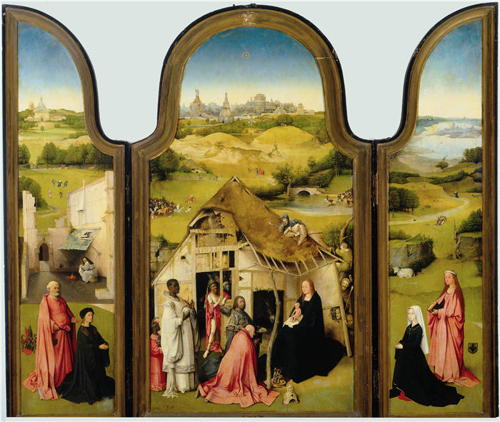 耶罗尼米斯·博斯（Hieronymus Bosch，荷兰）作品《贤士朝圣(三联画)》（041）