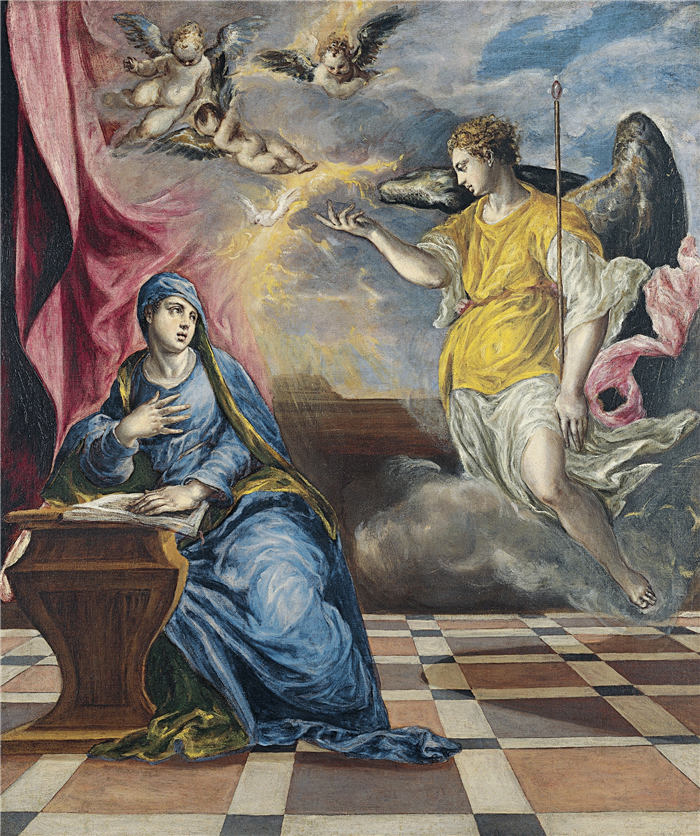 艾尔·葛雷柯（El Greco,埃尔·格列柯）高清作品《天使报喜(中)》（007）