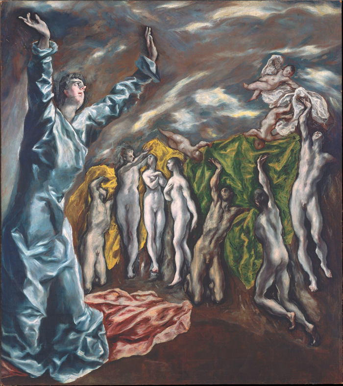 艾尔·葛雷柯（El Greco）高清作品《打开第五封印（神圣圣约翰的异象）》（098）