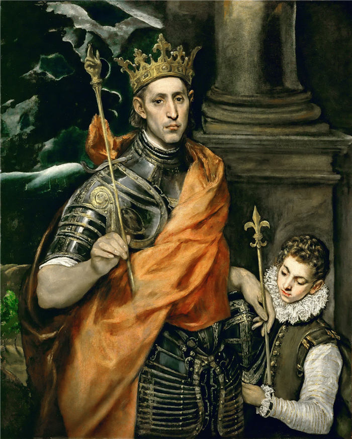 艾尔·葛雷柯（El Greco）高清作品《saint louis king of france with a page》（078）