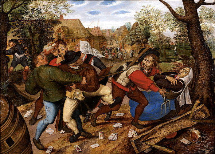 小彼得·勃鲁盖尔(Pieter Brueghel the Younger)超清清作品-《农民斗殴》(007)
